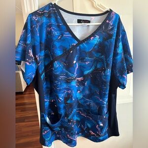 Womens koi Scrub Top